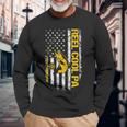 Reel Cool Pa Fishing Dad Joke Usa Flag Fathers Day Long Sleeve T-Shirt Gifts for Old Men