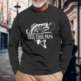 Reel Cool Papa Fishing Dad Fathers Day Fisherman Fish Tshirt Long Sleeve T-Shirt Gifts for Old Men