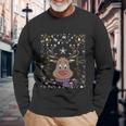 Reindeer Xmas Deer Snowflakes Ugly Christmas Long Sleeve T-Shirt Gifts for Old Men