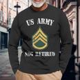 Retired Army Staff Sergeant Military Veteran Retiree Men Women Long Sleeve T-shirt Graphic Print Unisex Gifts for Old Men