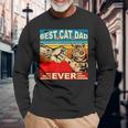 Retro Best Cat Dad Ever Vintage Dads Kitty Lovers V2 Long Sleeve T-Shirt Gifts for Old Men