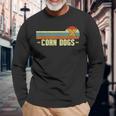 Retro Corn Dogs Make Hot Dogs On Stick Corn Dog Lover Long Sleeve T-Shirt Gifts for Old Men