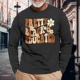 Retro Pretty Black And Educated I Am The Strong African Long Sleeve T-Shirt Gifts for Old Men