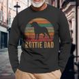 Retro Rottweiler Dad Rott Dog Owner Pet Rottie Father Long Sleeve T-Shirt Gifts for Old Men