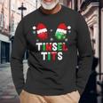 Retro Tinsel Tits And Jingle Balls Funny Matching Christmas Men Women Long Sleeve T-shirt Graphic Print Unisex Gifts for Old Men