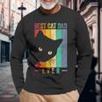 Retro Vintage Best Cat Dad Ever Cat Daddy Fathers Day Long Sleeve T-Shirt Gifts for Old Men
