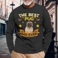 Retro Vintage Best Pug Dad Ever Fathers Day Long Sleeve T-Shirt T-Shirt Gifts for Old Men