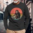 Retro Vintage Chimpanzee Monkey Wild Forest Animal Long Sleeve T-Shirt T-Shirt Gifts for Old Men