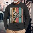 Retro Vintage Dirt Bike Mx Bike Rider Motocross Long Sleeve T-Shirt Gifts for Old Men
