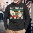Retro Vintage Squirrel Best Friend For Life Fist Bump V2 Long Sleeve T-Shirt Gifts for Old Men