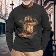 Rodeo Bull Riding Hat Line Dance Boots Cowboy V2 Long Sleeve T-Shirt Gifts for Old Men
