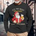 Santa Wonderful Times Für Ein Bier Langarmshirts Geschenke für alte Männer