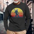 Sasquatch Lax Bigfoot Lacrosse Vintage 80S Sunset Long Sleeve T-Shirt Gifts for Old Men