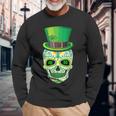 Skull St Patricks Day Irish Saint Patricks Day Of Dead V2 Long Sleeve T-Shirt Gifts for Old Men
