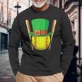 Softball Player Sport St Patricks Saint Pattys Day Long Sleeve T-Shirt Gifts for Old Men