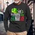 St Patrick Was Italian St Patricks Day Hat Clover Vintage Long Sleeve T-Shirt Gifts for Old Men