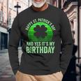 St Patricks Day Birthday Lucky Shamrock Vintage Sunset Long Sleeve T-Shirt Gifts for Old Men