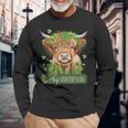 St Patrick’S Day Highland Cow Highland Heifer Long Sleeve T-Shirt Gifts for Old Men
