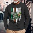 St Patricks Day Motocross Mx Irish Leprechaun Dirt Bike Long Sleeve T-Shirt Gifts for Old Men