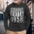 Straight Outta 1958 Year Of Birth Birthday Long Sleeve T-Shirt Gifts for Old Men