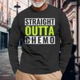 Straight Outta Chemo Lime Green Lymphoma Cancer Men Women Long Sleeve T-shirt Graphic Print Unisex Gifts for Old Men