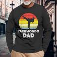 Taekwondo Dad Sunset Retro Korean Martial Arts Men Long Sleeve T-Shirt Gifts for Old Men