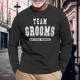 Team Grooms Lifetime Member Family Last Name Men Women Long Sleeve T-shirt Graphic Print Unisex Gifts for Old Men