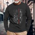 Thin Red Line Fire Fighter Long Sleeve T-Shirt Gifts for Old Men