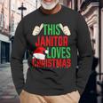 This Janitor Loves Christmas Merry Xmas Holiday Men Women Long Sleeve T-shirt Graphic Print Unisex Gifts for Old Men