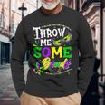 Throw Me Some Beads Ladies Mardi Gras Beads Long Sleeve T-Shirt Gifts for Old Men
