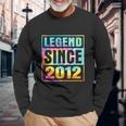 Tie Dye Legend Since 2012 10 Years Old 10Th Birthday Long Sleeve T-Shirt Gifts for Old Men