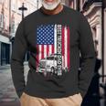 Trucker Best Truckin’ Dad Ever Usa Flag Driver Father’S Day Long Sleeve T-Shirt T-Shirt Gifts for Old Men