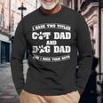 I Have Two Titles Cat Dad And Dog Dad Fathers Day Long Sleeve T-Shirt Gifts for Old Men