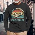 Uncle Like A Grandpa Only Cooler Vintage Dad Fathers Day Long Sleeve T-Shirt Gifts for Old Men