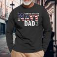 United States Vintage Navy With American Flag For Dad Long Sleeve T-Shirt Gifts for Old Men