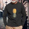 Upside Down Pineapple Shirt Men Women Long Sleeve T-Shirt T-shirt Graphic Print Gifts for Old Men