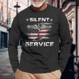 US Navy Submarines Silent Service Patriotic Long Sleeve T-Shirt Gifts for Old Men