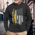 Uss Nevada Bb-36 Battleship American Flag Long Sleeve T-Shirt Gifts for Old Men