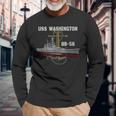 Uss Washington Bb-56 Battleship Ww2 American Warship Veteran Long Sleeve T-Shirt Gifts for Old Men