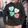 Valentines Day Hearts With Math Symbols Long Sleeve T-Shirt Gifts for Old Men