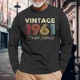Vintage 1961 Wedding Anniversary Born In 1961 Birthday Party Long Sleeve T-Shirt Gifts for Old Men