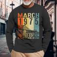 Vintage 1975 48 Yrs Old Made In March 1975 48Th Birthday Long Sleeve T-Shirt T-Shirt Gifts for Old Men