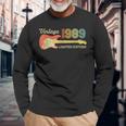 Vintage 1989 Birthday Guitar Lovers 34Th Birthday Long Sleeve T-Shirt T-Shirt Gifts for Old Men