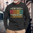 Vintage 2005 18Th Birthday Made In 2005 18 Years Old Long Sleeve T-Shirt Gifts for Old Men