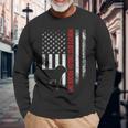 Vintage American Flag Worlds Best English Bulldog Dad Long Sleeve T-Shirt Gifts for Old Men