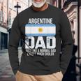Vintage Argentine Dad Argentina Flag Fathers Day Long Sleeve T-Shirt Gifts for Old Men