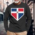 Vintage Baseball Home Plate With Dominican Republic Flag Long Sleeve T-Shirt Gifts for Old Men