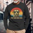 Vintage Best Dog Dad Ever Irish Wolfhound Long Sleeve T-Shirt Gifts for Old Men