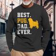 Vintage Best Pug Dad Ever Fathers Day Dog Long Sleeve T-Shirt T-Shirt Gifts for Old Men