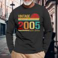 Vintage Born In 2005 Birthday Year Party Wedding Anniversary Long Sleeve T-Shirt Gifts for Old Men